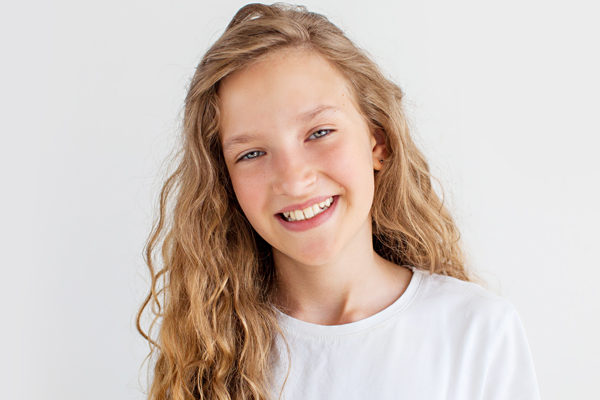 Smiling blonde haired child